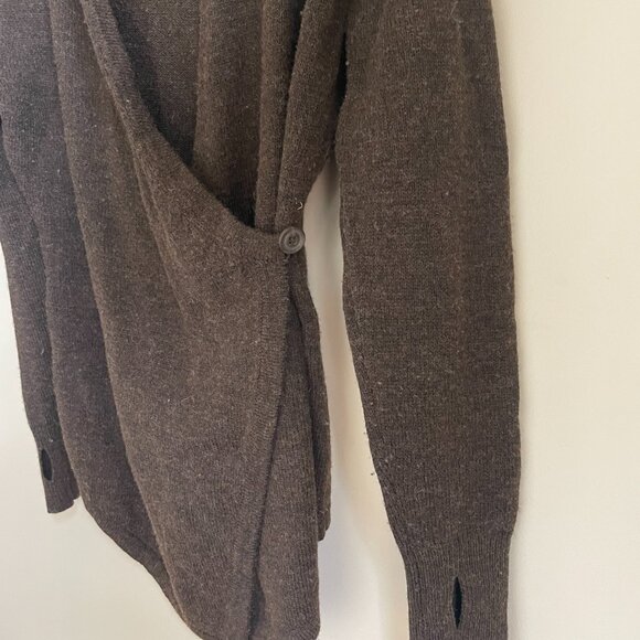 🌸 Betabrand Black Sheep Wrap wool blend Sweater S/M - Picture 3 of 8